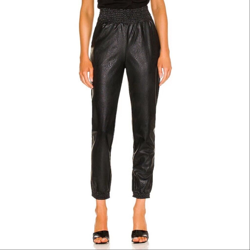 Commando Faux Leather Smocked Jogger Pants